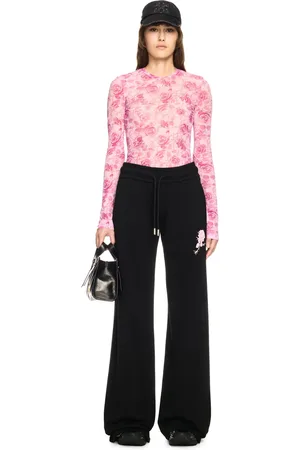 OFF-WHITE Off Stamp Roses Mesh L/s Crew Powder Pin - Female T-shirt E Top 38