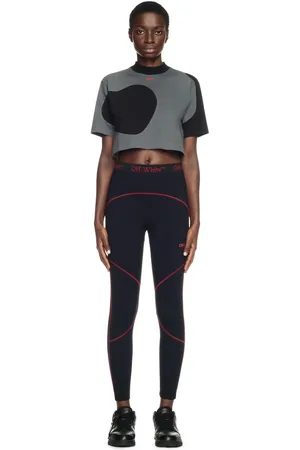 OFF-WHITE Black Cropped Golf T-shirt - Female T-shirt E Top L