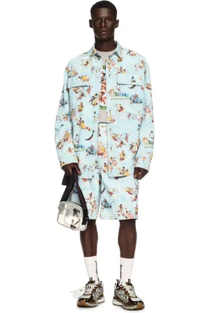 OFF-WHITE Fresco Print Den Safari Cargo Multicolor - Male Shorts 31