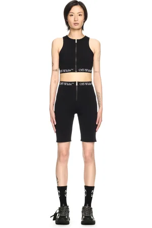 OFF-WHITE Logo Band Zip Rowing Top - Female Top E Bra M