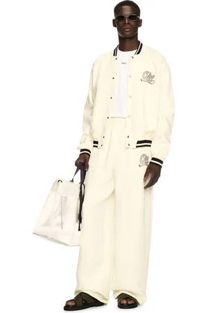 OFF-WHITE Off Italic Linen Souvenir Pan Ivory - Bl - Male Pantaloni 46