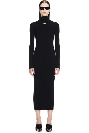 OFF-WHITE Off Stamp Ribbed Midi Dress - Female Abiti 36