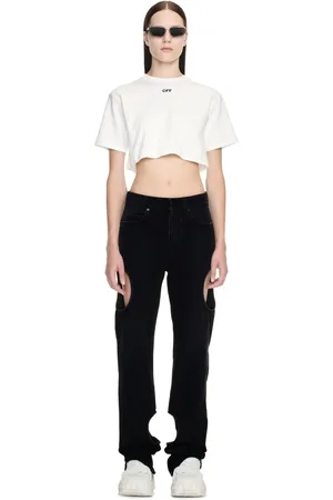 OFF-WHITE Off Stamp Rib Cropped Tee - Female T-shirt E Top Xl