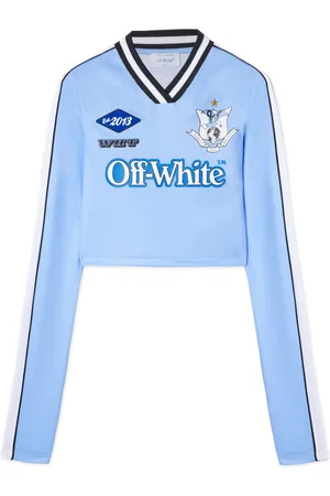 OFF-WHITE White Long-sleeved Soccer T-shirt - Women T-shirt E Top L