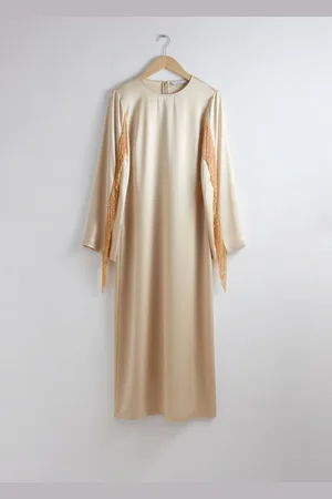 & OTHER STORIES Fringed Satin Midi Dress