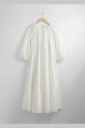 & OTHER STORIES Tiered Tie-Detail Midi Dress
