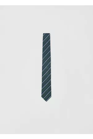 Uomo Cravatte - Piombo Cravatta In Seta A Righe, Uomo, Blu/Verde, Taglia: ONE SIZE