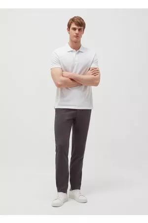 OVS Uomo Pantaloni chinos - Pantaloni Chino In Lino E Cotone, Uomo, Grigio cemento, Taglia: 44