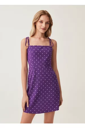 OVS Donna Vestiti midi - Abito Corto Con Spalline Sottili, Donna, Viola scuro, Taglia: L