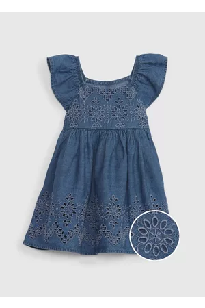 GAP Donna Vestiti casual - Vestitino In Denim Con Dettagli Sangallo, Donna, Denim, Taglia: 50/56