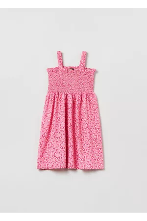 OVS Donna Vestiti senza maniche - Vestito Smanicato In Viscosa Stampa Fiorellini, Donna, Rosa, Taglia: 3-4