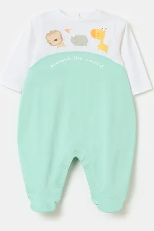 FAGOTTINO Tutina In Cotone Bio Con Piedini E Stampa, Unisex