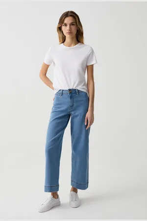 OVS OVS , Jeans Culotte Wide Leg Cropped, Donna