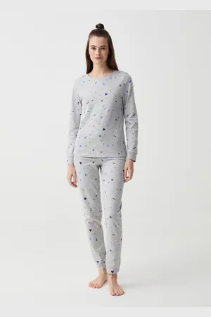 OVS OVS , Pigiama Lungo Con Stampa Amore All-over, Donna