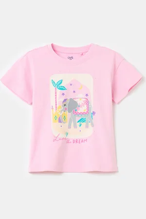 OVS T-shirt In Cotone Con Stampa E Strass, Bambina