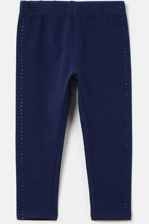 FAGOTTINO Leggings In Cotone Stretch Con Strass, Bambina