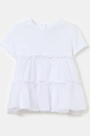 FAGOTTINO T-shirt Con Balze In Tulle, Bambina