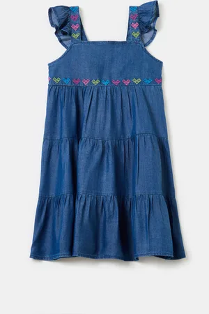 OVS Abito In Lyocell Con Ricamo Cuori, Bambina