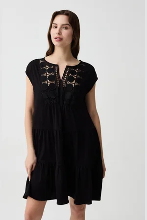 OVS OVS , Abito Corto Con Inserto In Pizzo, Donna