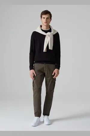 PIOMBO Pantalone Chino Cargo In Cotone Stretch, Uomo