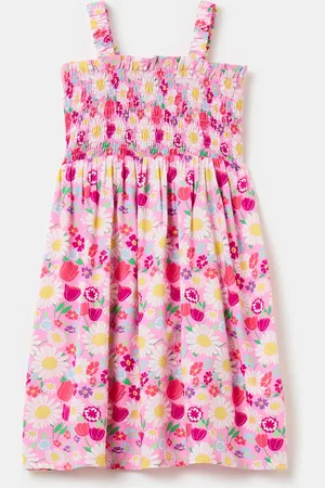 OVS Vestito Floreale Con Punto Smock, Bambina