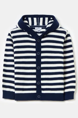 FAGOTTINO Cardigan In Cotone A Righe Con Cappuccio, Bambino