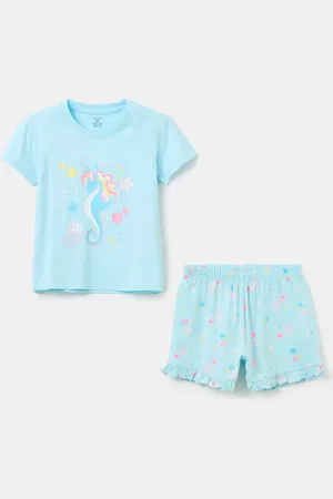 OVS Pigiama In Cotone Bio Stampa Animali Marini, Bambina