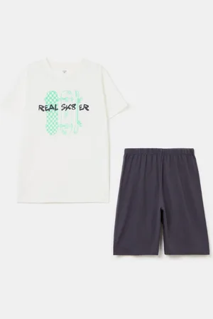 OVS Pigiama In Cotone Bio Con Stampa Skateboard, Bambino