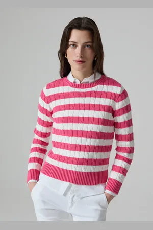 PIOMBO Pullover A Righe Con Lavorazione A Trecce, Donna