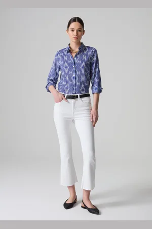 PIOMBO Jeans Flare Fit Crop Con Orlo A Vivo, Donna