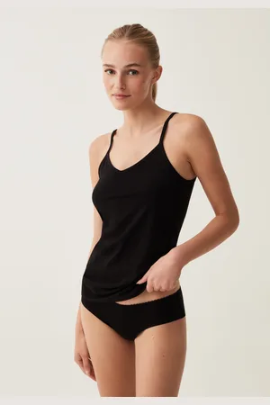 OVS OVS , Slip In Cotone Elasticizzato Con Dettagli In Pizzo, Donna