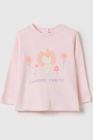 FAGOTTINO T-shirt A Maniche Lunghe Stampa "flowers Party", Neonata