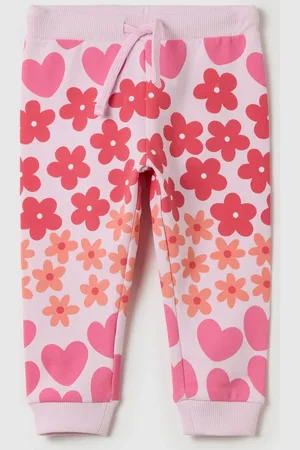 FAGOTTINO Joggers Con Coulisse Stampa Fiori E Cuori, Bambina