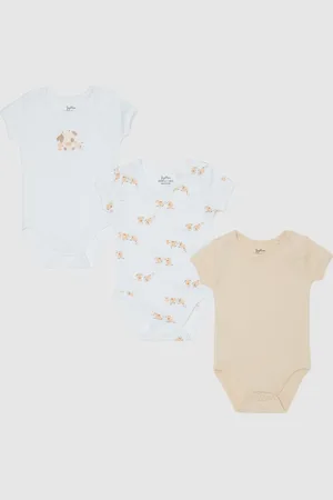 FAGOTTINO Tripack Body In Cotone Bio Con Stampa, Unisex