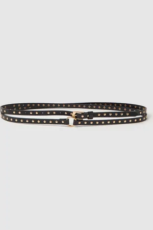 OVS OVS , Cintura Sottile A Doppia Fascia Con Micro Borchie, Donna