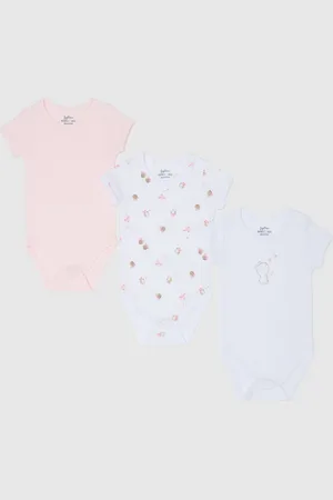FAGOTTINO Tripack Body A Maniche Corte In Cotone Bio, Neonata