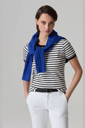PIOMBO T-shirt A Righe In Cotone Stretch, Donna