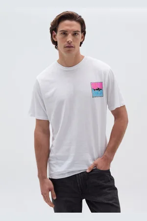 Maui Moisture T-shirt In Slub Jersey Stampa Logo Con Squalo, Uomo
