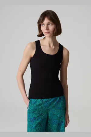 PIOMBO Tank Top In Cotone Stretch A Costine, Donna