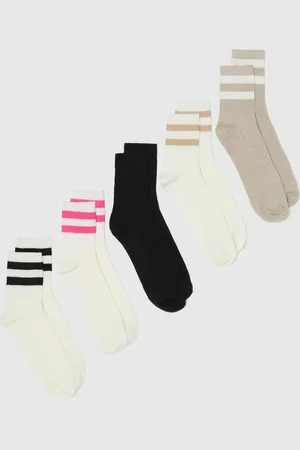 OVS OVS , Set Cinque Calze Corte Con Bande Rigate, Donna