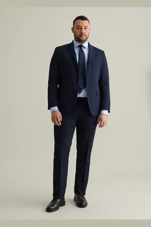 PIOMBO Pantalone Elegante Regular Fit Tinta Unita Plus Size, Uomo