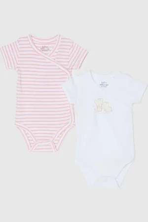 FAGOTTINO Bipack Body In Cotone Bio Con Scollo A V, Neonata