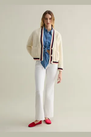 PIOMBO Pantalone Chino Flare Fit In Twill, Donna