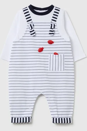 FAGOTTINO Tutina Stile Salopette In Cotone A Righe, Unisex
