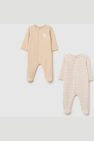 FAGOTTINO Bipack Tutine In Cotone Con Piedini E Stampa, Unisex