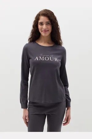 OVS OVS , Top Pigiama Con Stampa "tu Es Mon Petit Amour", Donna