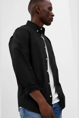 GAP Camicia Regular Fit In Popeline Con Tasca, Uomo
