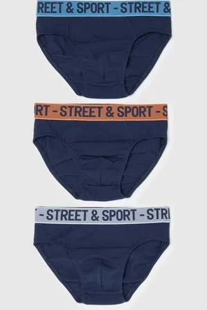 OVS Tripack Slip In Cotone Stretch Con Scritta, Bambino