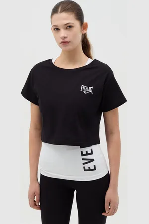 Everlast T-shirt Crop Effetto Doppio Con Stampa, Donna
