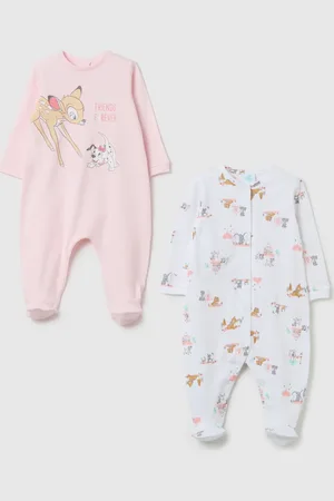 OVS Bipack Tutine In Cotone Con Piedini Stampa Bambi E Penny, Neonata